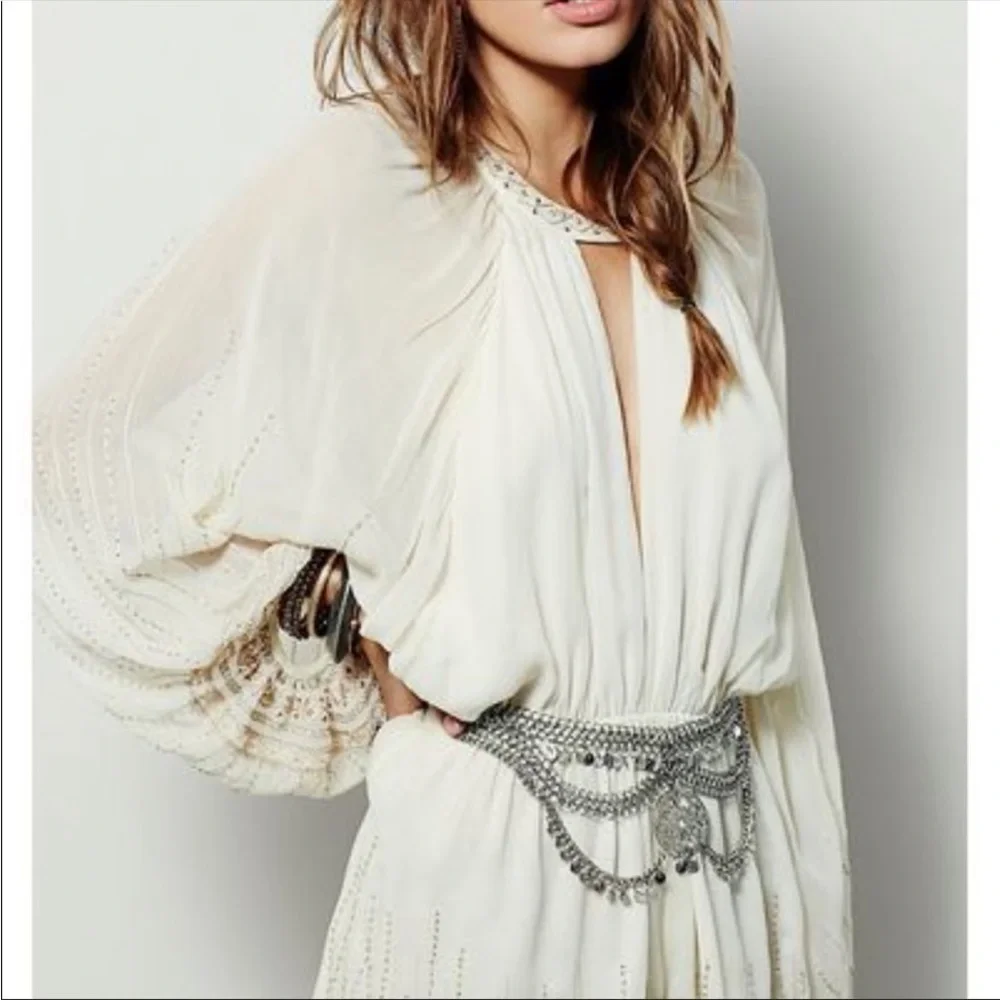 NWT Free People Butterfly Kisses Beaded Romper Size Small